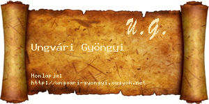 Ungvári Gyöngyi névjegykártya